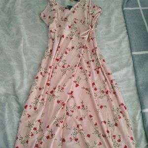 Forever 21 Long Floral Dress W/ Tie